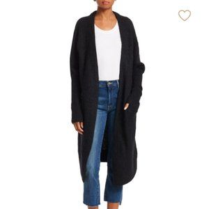 Acne Studios Raya Oversized Long Cardigan Black Mohair Wool Blend
